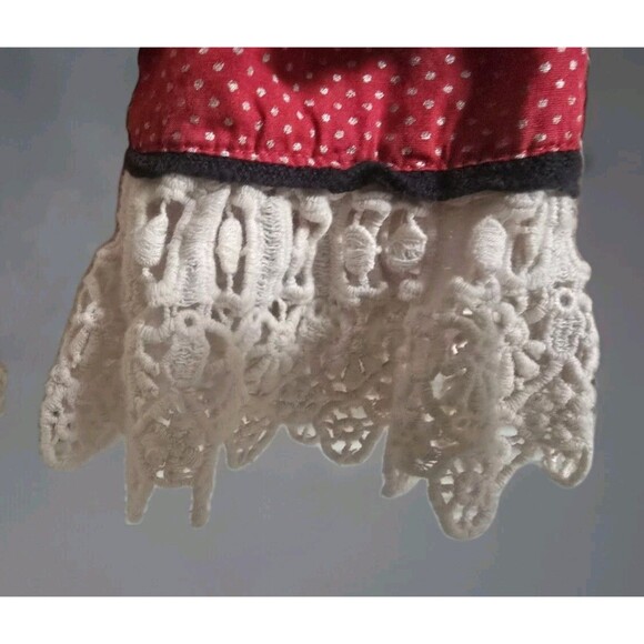 Mustard Pie Girls 4T Boutique Dress Red Polka Dot w/ Lace & Bow Trim –... - Picture 6 of 9